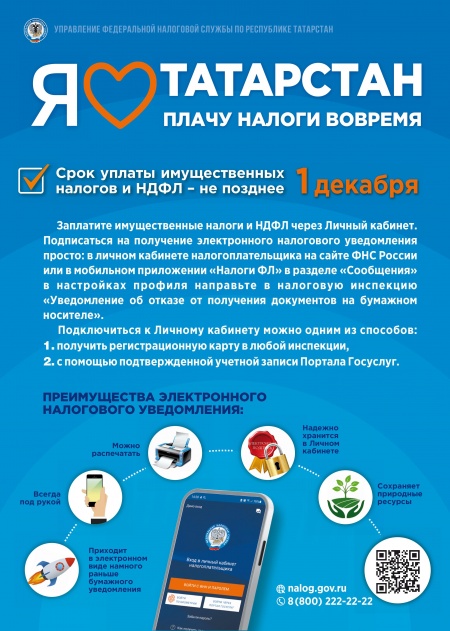 Налоговая служба информирует о своевременной оплате налогов до 01 декабря
