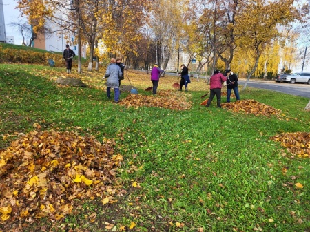 Осенний санитарный месячник в Камских Полянах: уборка, обрезка и озеленение